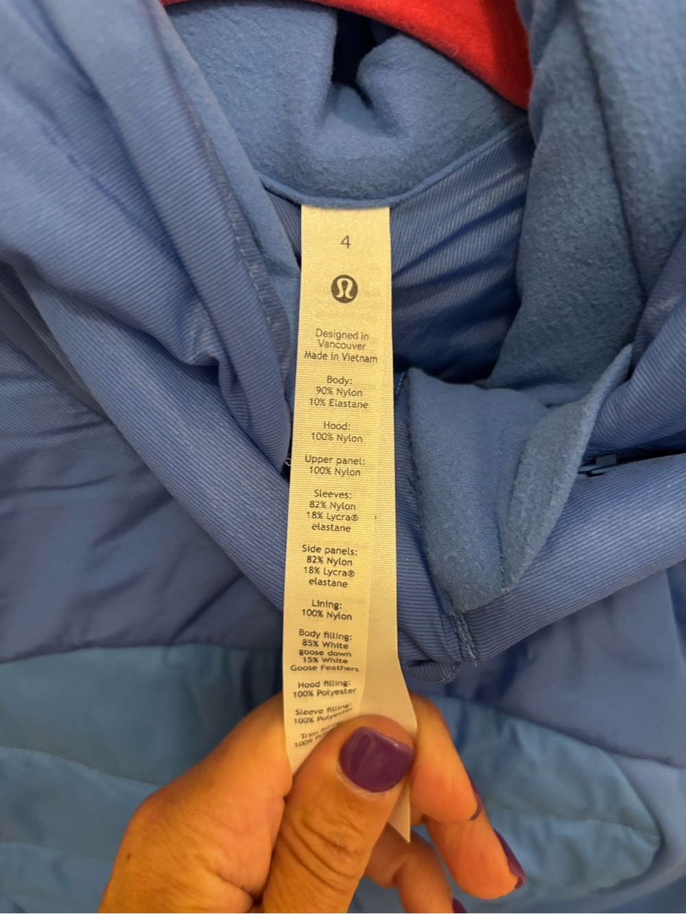 lululemon athletica Two-Tone Quilted Hooded Puffer Jacket - Blue - Picture 3 of 6